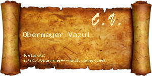 Obermayer Vazul névjegykártya